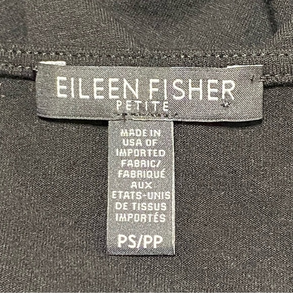 Eileen Fisher Black High Low Hem Tee Dress Petite Small Minimalist Lagenlook - Picture 7 of 9